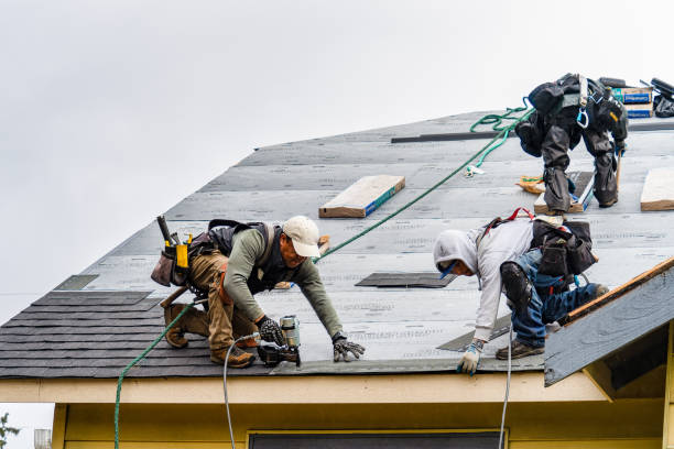 Professional Roofing technician working in Lansing, NY